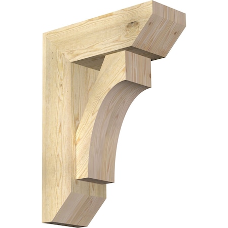 Ekena Millwork Westlake Slat Rough Sawn Bracket w/ Offset Brace, Douglas Fir, 8"W x 22"D x 30"H BKT0806X22X30WTL06RDF